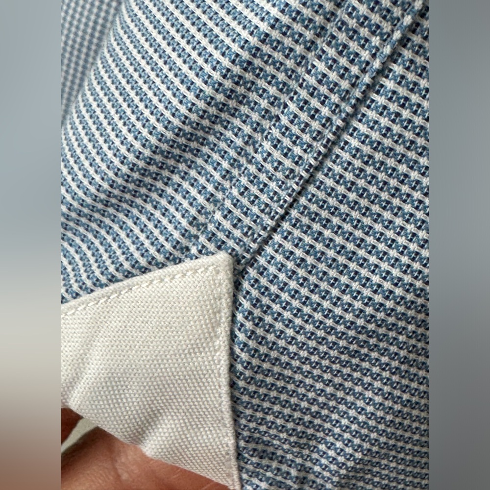 BOSS - Slim-fit shirt in  blue geometric-print Size 42 16 1/2 - Picture 9 of 16